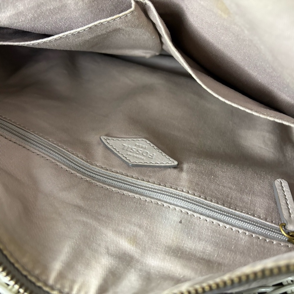Fossil Beige Leather Satchel/ Crossbody Bag - Picture 11 of 12